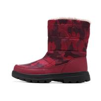 Winter Couple's Cotton Shoes Round Head Solid Color Casual Medium Tube Plush Cotton Shoes 36 vyno raudonos spalvos