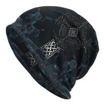 Vikingų GAELŲ KRYŽIUS Unisex kepurė Žieminė šilta žygio kepurė Dvisluoksnė plona kepurė Kvėpuojanti kepurė One Size black