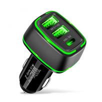 Qc3.0+pd18w greito įkrovimo automobilinis įkroviklis vienas su trimis c tipo cigarečių degiklio automobiliniu įkrovikliu, skirtas iPhone Samsung Huawei