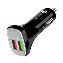 30w automobilinis įkroviklis su dviem USB prievadais greitas įkroviklis automobilyje, skirtas mobiliajam telefonui Qc 2.0+5v2.4a greitas įkroviklis skirtas Xiaomi automobilių priedams juoda