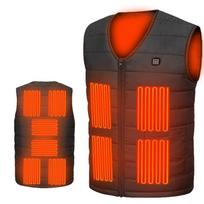 Šildoma liemenė Žieminė Šilta Elektrinė USB striukė Vyriška Moteriška Šildomas Paltas Terminis 6XL juoda
