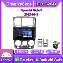 8 colių WIFI automobilio radijo stereofoninė multimedija, skirta Hyundai Getz 1 2002-2011 su mygtuko rankenėle Android 2Din GPS Navi Auto 1+32GB 1+32GB