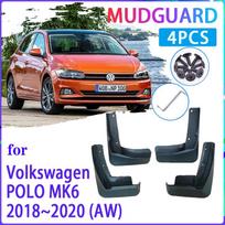 4 vnt. automobilio purvasaugiai, skirti Volkswagen VW Polo MK6 AW 2018 m. purvasaugis, apsauga nuo purslų. black