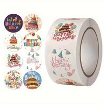 500 Stickers/Roll Birthday Stickers, Envelope, Gift Wrapping,Paper Tutes,Stickers for Boxes,Sealing Decorations, 8 Different Kinds of Sealing Stickers 500 stickers/rolls