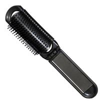 Eurostil Plegable Negro Negro Cepillo De Pelo Con Espejo Negro Negro 1un black