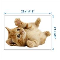 3D animacinių filmų kačių tualeto sienų lipdukai vaikams kūdikių kambariams plakatas namų dekoras Mielas gyvūnas katinas PVC lipnus menas