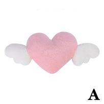 Heart-Shaped Car Headrest Plush Love Neck Pillow Seat Back Pillow Car Cushion Support Accessories Lumbar Decor A pink