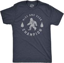 Crazy Dog Hide and Seek Champion Bigfoot Graphic Sarcastic Te Unisex T-shirt S