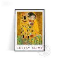 Gustav Klimt Print, Art Decor, The Kiss By Gustav Klimt, Modern Art, Gift Idea, Wall Art Poster Print ,Exhibition Museum Poster, No Frame 21*30cm yellow