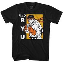 Street Fighter Ryu Black Unisex T-shirt XXXXL orange