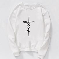 2023 m. Moterų Jėzaus spaudos megztiniai Tikėjimas prieš baimę Gatvės drabužiai Rudens žiemos megztiniai su kakleliu Harajuku Moteriški megztiniai, viršutiniai drabužiai L