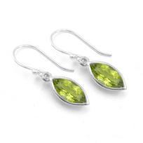 Peridot brangakmenių auskarai, solidūs 925 sterlingų sidabro papuošalai, auskarai su rėmeliu, dovana mamai, dovana vestuvėms, sidabriniai papuošalai white