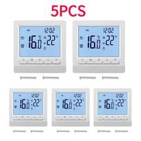 1–10 vnt. programuojamas dujinio katilo termostatas, vandens šildymo temperatūros reguliatorius, rankinis LCD termostatas su „Kid Lock Smart Home“ 5PCS