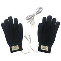 Men Women Knitted Gloves Mittens Electric Heated Gloves Warm Gloves juoda