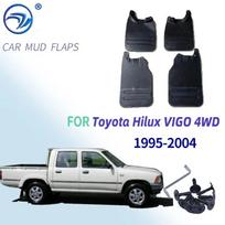 Mudflaps For Toyota Hilux VIGO 4WD1995-2004 With Running Boards Mud Flaps Splash Guards Mudguards Front Rear Flap black