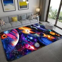 Pagrindinis puslapis Space Universe Planet Grindų kilimėlis Kilimas Svetainė Didelio dydžio flanelinis Minkštas miegamojo kilimėlis Vaikams Berniukams Tualeto kilimėlis Durų kilimėlis 80x120cm