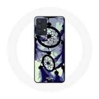 Coque pour Samsung Galaxy A32 5G Attrape Rêve violet gris et Noir pilka