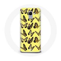Coque pour Samsung Galaxy A6 2018 Papillons Fond Jaune