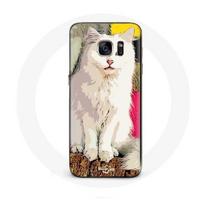 Coque pour samsung galaxy S6 edge turc de Van Chat Blanc aux yeux bleu et jaune