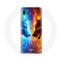 Coque pour Samsung Galaxy A10 Loup de Glace et de feu
