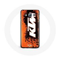 Coque pour Samsung Galaxy J7 2016 KTM Logo blanc fond orange