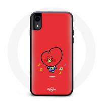 Coque pour Iphone XR BTS Bangtan Garçons BT21 TATA V Fond Rouge
