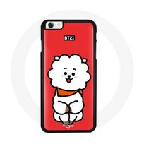 Coque pour Iphone 4 BTS Bangtan Garçons BT21 RJ de Jin Fond Rouge