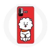 Coque pour Xiaomi Redmi Note 10T 5G BTS Bangtan Garçons BT21 RJ de Jin Fond Rouge