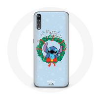 Coque pour Huawei P20 Stitch neige joyeux Noël bleu mėlyna