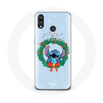 Coque pour Huawei P20 Lite Stitch neige joyeux Noël bleu