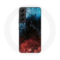 Coque pour Samsung Galaxy S21 FE fond de texture abstraite rouge noir bleu