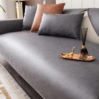 Summer Light Luxury Style Sofa Cushion, Universal Modern Technology Cloth, Waterproof and Non-slip Diaper Pad, Suitable for All Seasons 70*70cm gray