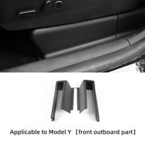 Car Front Seat Track Protection Cover For Tesla Model Y Rear Door Sill Anti Kick Plate Interior Decoration Refit Accessories MY-GA132L