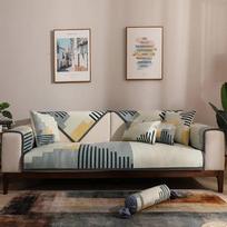 Geometric Grid Sofa Cover Slipcovers L Shape Corner Sofa Covers for Living Room Non Slip Couch Cover Sofa Towel 1/2/3/4-seater 70x70cm 1pcs gray