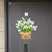 Simulated Tulip Door Hanging Basket Wreath Wall Decoration Lifelike Multipurpose Spring for gray