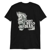 Punks Not Dead Goth Rock Metal Grunge Indie Unisex T-Shirt S gray