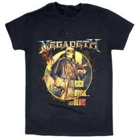 Megadeth Sick Dying Circle Thrash Metal Band Tee unisex marškinėliai XXXXL gray