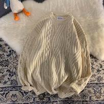 Sweater Men's Lazy Wind Pullover Round Neck Sweater Autumn and Winter Thickening Retro Japanese Outer Wear Hong Kong Style Knitted Bottoming Shirt XXL