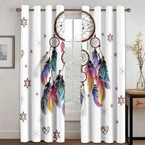 Boho Gyvūnas Vilkas Gaudyklė Aukšto Užtemdymo Užuolaidos Svetainei Miegamajam Langų Dekoravimui Kelios Spalvos Užtemdymo Užuolaida W50xH130(CM)x2PCS-Rod pocket