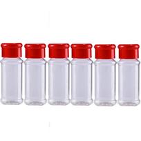6 vnt pipirų butelis 100 ml plastikinių prieskonių druskos pipirų plaktuvai prieskonių indelis BBQ prieskonių acto išpilstymas 6pcs raudona