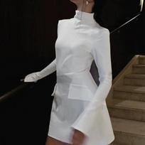 Autumn Fashion Sexy Hip Skirt Elegant Elegant Slim-fit Long-sleeved Dress Women's Dress XL balta