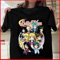 Karšta sukurti visų veikėjų Sailor Moon Anime Juokingi unisex marškinėliai S