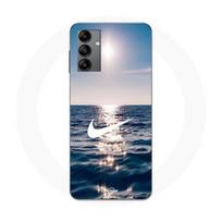 Coque - Maniacase - Samsung Galaxy A04s - Silicone - Souple - Nike Logo Blanc Mer Solei juoda
