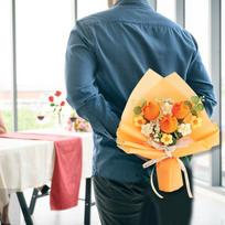 Baigtas nertas gėlių puokštės dirbtinių gėlių Valentino dienos dekoracijos Austas mėlyna