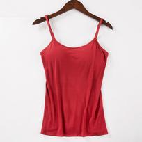 Women With Chest Pads One Camisole Thin Straps Underwear Sports Bottoming Shirt XL kūno spalva