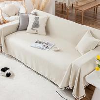 Ins Style Sofa Cover Cloth Four Seasons Universal Cotton Linen Universal All-Inclusive Sofa Cover Full Cover Non-Slip Sofa Cushion Cover Towel 180*130cm gray