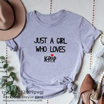 Just A Girl Who Loves Kpop T-shirts for Women Unisex K-pop Korean Finger Love Concert T-Shirt Short Sleeve WoUnisex Clothing Unisex L