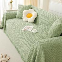 Ins Style Universal Sofa Cover Towel Four Seasons Universal Sofa Cushion Jacquard Velvet Winter Thickened Cushion Sofa Cover 180*130cm beige