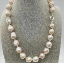 18  Baroque white reborn keshi pearl necklace