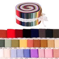 2,5 colio iš anksto supjaustyti 36 audinio juostelių rinkiniai siuvinėjimui – įvairūs audiniai ir siuvimo medžiaga Option1 D 36PCS_6.25X100cm black